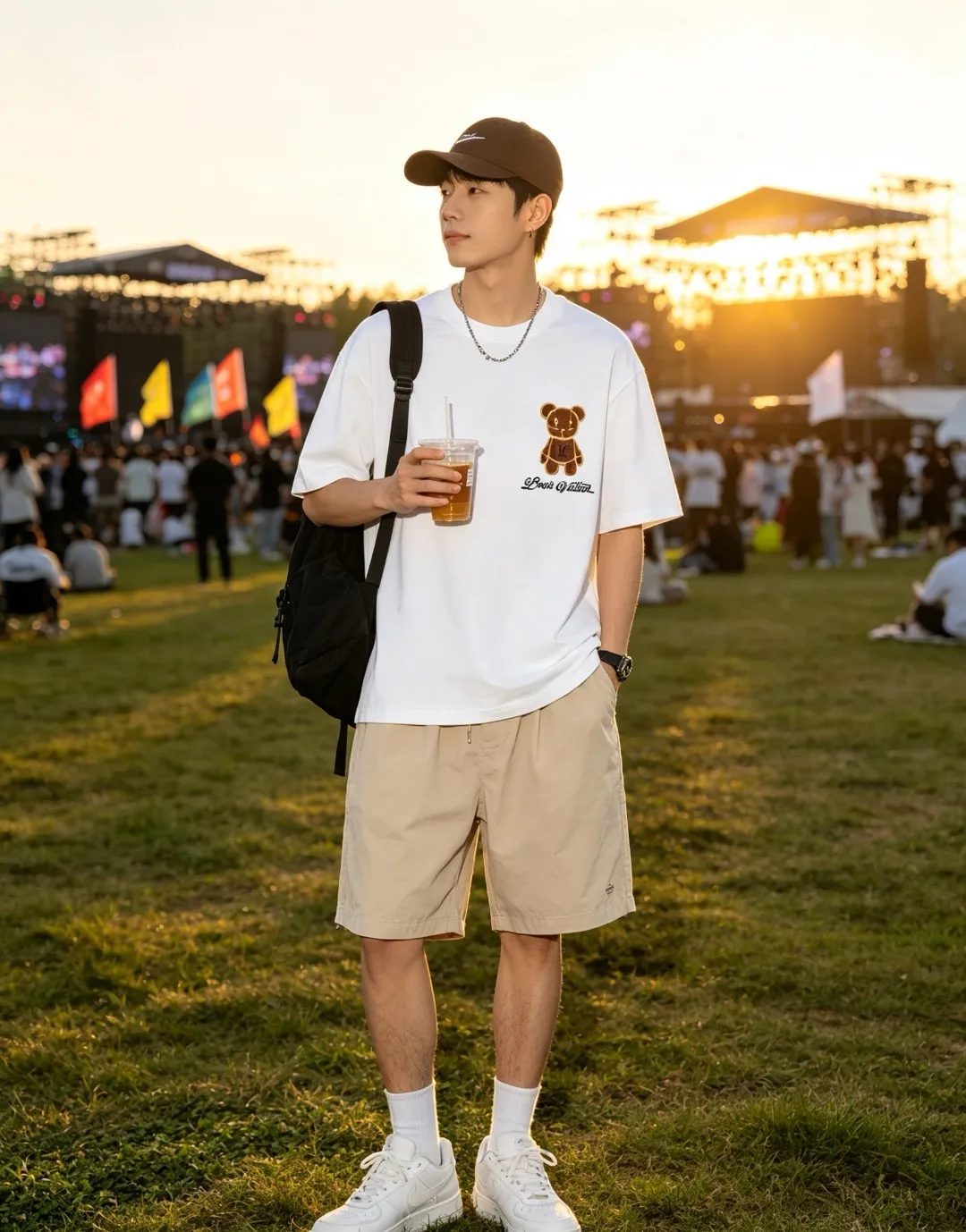 Louis Vuitton/Louis Vuitton 26ss towel patch bear short sleeves
